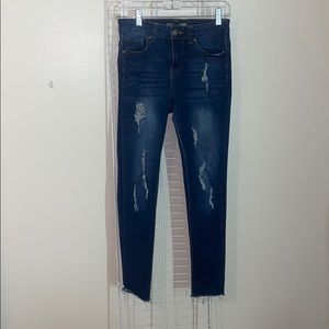 denim and rivets ripped jeans